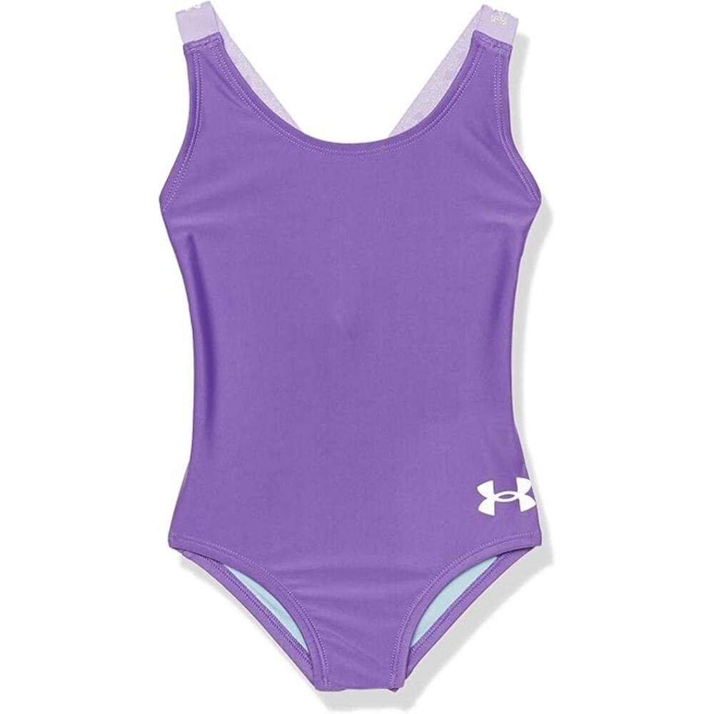 NEW Under Armour Girls' One Piece Swimsuit Grape sz 7
